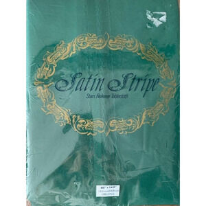Bardwil Linens Tablecloth Satin Stripe Green Stain Release 60" x 140" Oblong